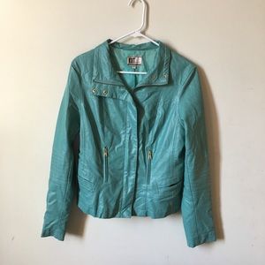 Kut From The Kloth Turquoise Leather Jacket